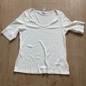 GAP Ribbed Scoopneck T-shirt, White, Size L
